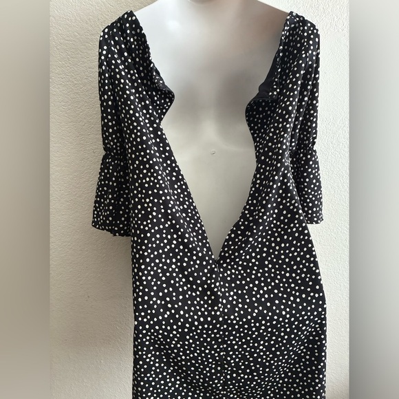 Lauren Ralph Lauren Black and White Dotted Off-Shoulder Sheath Dress 14 - Picture 7 of 14